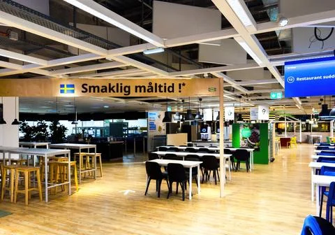 Empty IKEA Restaurant Dining Area Stock Photos