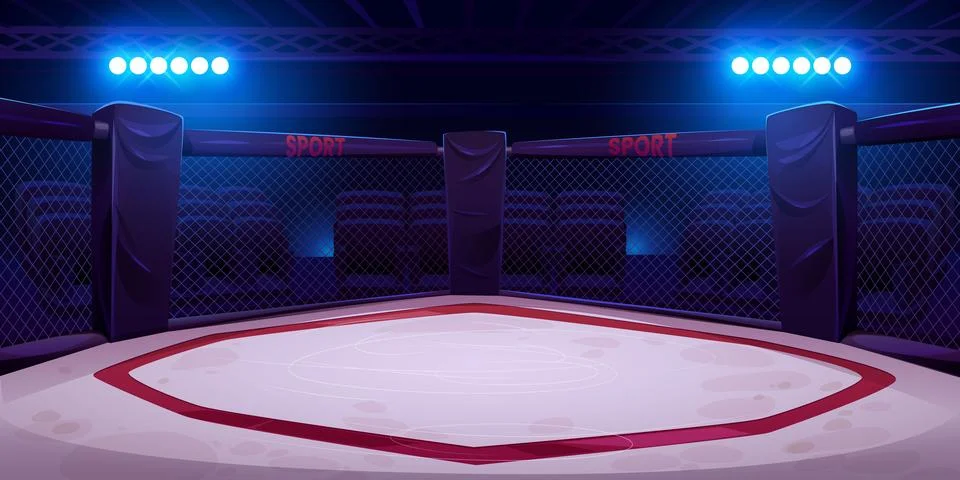 Boxing stadium animated with a ring on Craiyon