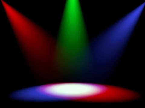 Empty illuminated scene. Light effects. Digital colorful illustration. 스톡 일러스트