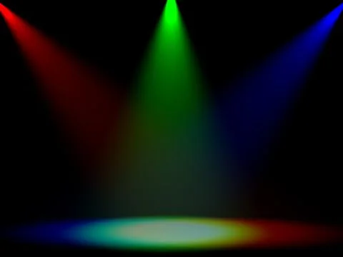 Empty illuminated scene. Light effects. Digital colorful illustration. 스톡 일러스트