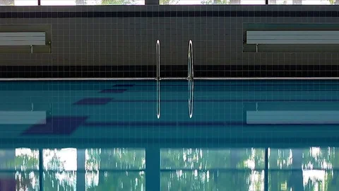 Empty Indoor Swimming Pool Stock Footage 76917399