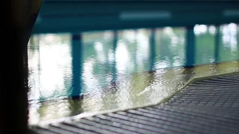 Empty Indoor Swimming Pool Stockbeeldmateriaal 76917450