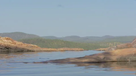 Empty Infinity Pool at the top of Gunlom Falls in Kakadu, Australia Stock Footage 68939524
