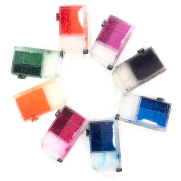 Empty ink cartridges in a circle Fotos de archivo