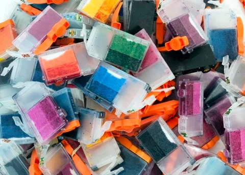 Empty ink cartridges Stock-Fotos