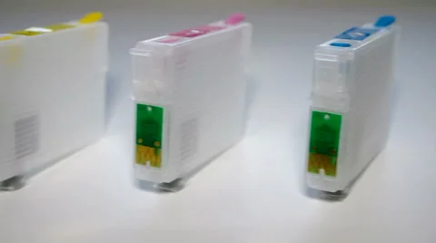 Empty inkjet cartridges with a chip Stock Footage 59535586