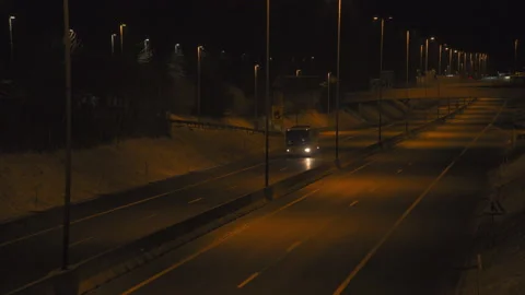 Empty Inner City Highway after COVID-19 Lockdown Video stock 147925376