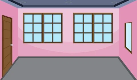 Empty inside pink room Stock Illustration