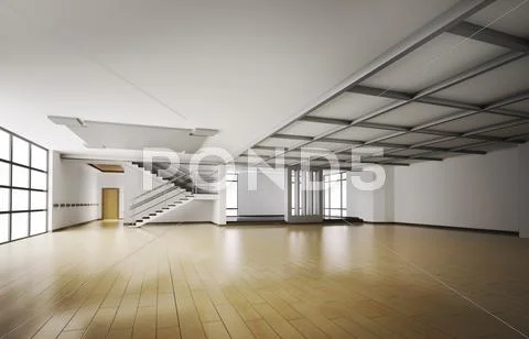 Empty interior 3d Stock Illustration