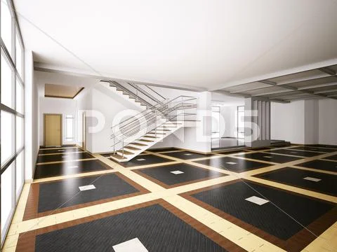 Empty interior 3d Stock Illustration