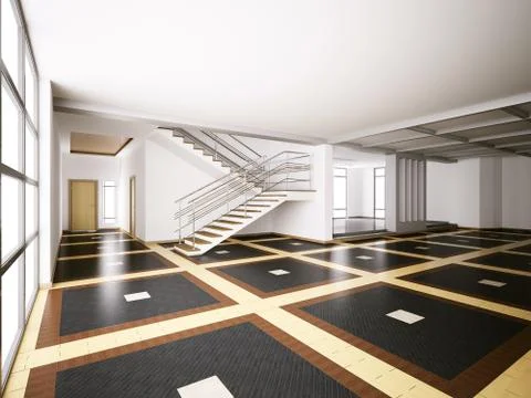 Empty interior 3d Stock Illustration