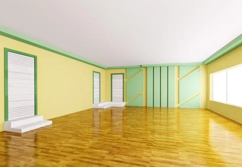 Empty interior 3d Stock Illustration
