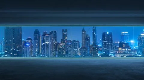 Empty interior with concrete floor Stock Photos