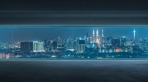 Empty interior with concrete floor Stock Photos