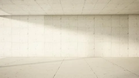 Empty interior. Concrete frontal 3d render 库存插图