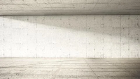 Empty interior. Concrete frontal 3d render 库存插图