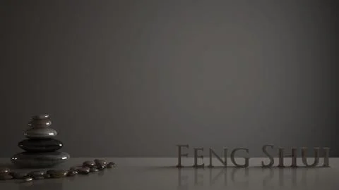 Empty interior design concept zen idea, white table or shelf with pebble bala Illustrazione stock