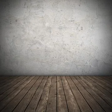 Empty interior with dirty wall, 3D render Stockillustratie