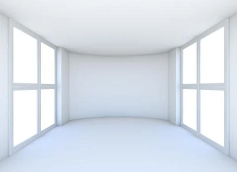 Empty interior with glossed floor and windows Stock Illustration