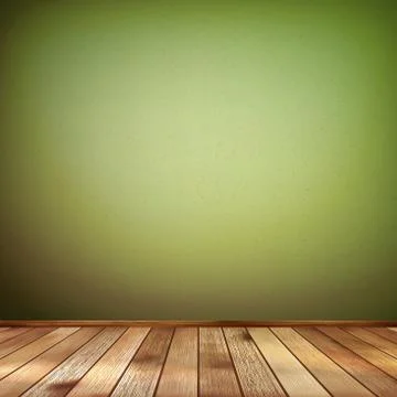 Empty interior with a green wall. EPS 10 Illustrazione stock