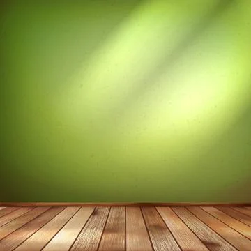 Empty interior with a green wall. EPS 10 Illustrazione stock