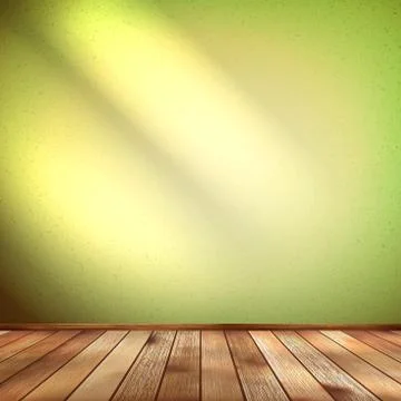 Empty interior with a green wall. EPS 10 Stock Illustration