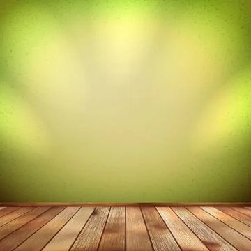 Empty interior with a green wall. EPS 10 Stock Illustration