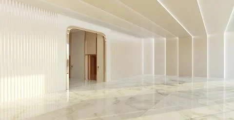 Empty interior hall with modern and retro design Stock Photos