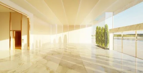 Empty interior hall with modern and retro design Stock Photos