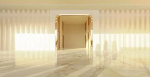 Empty interior hall with modern and retro design Stock Photos