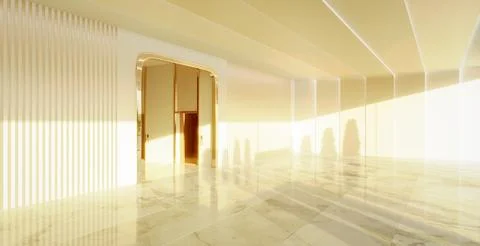 Empty interior hall with modern and retro design Stock Photos