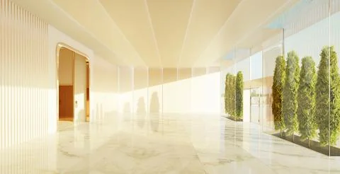 Empty interior hall with modern and retro design Stock Photos