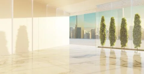 Empty interior hall with modern and retro design Stock Photos