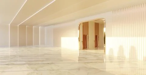 Empty interior hall with modern and retro design Stock Photos