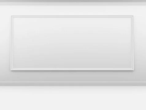 Empty interior with large frame on the wall Illustrazione stock