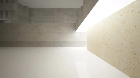 Empty interior of limestone and concrete Stock Footage 47220053