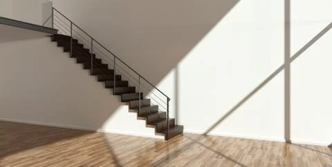 Empty interior with modern stairs Illustrazione stock