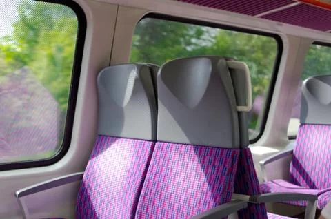Empty interior of modern train Stock Photos