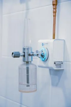 Empty interior operating room and modern equipment in hospital. Medical device Stock Photos