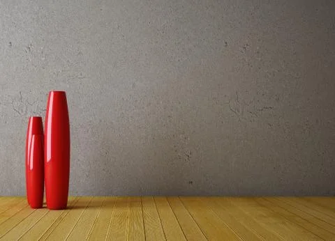 Empty interior with red vase Stock Illustration
