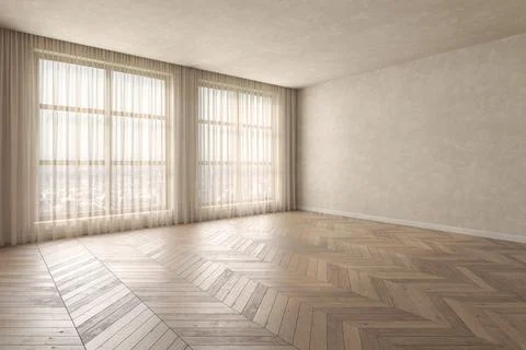 Empty interior room 3d illustration Stock Illustration