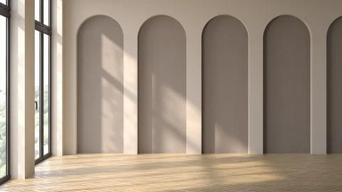 Empty interior room Memphis style 3d illustration 库存插图