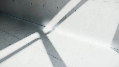 Empty interior room shadow wall space background mock up architecture sunlight. Stock Footage 300041101