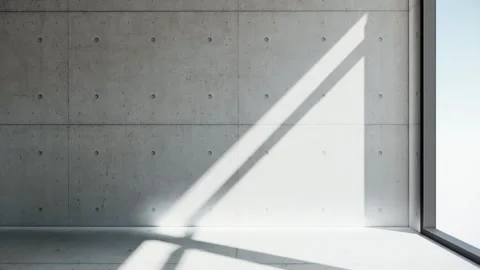Empty interior room shadow wall space background mock up architecture sunlight. Stock Footage 300041109