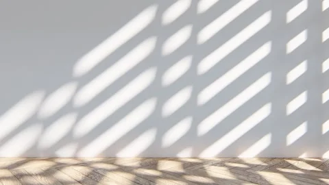 Empty interior room shadow wall space background mock up architecture sunlight. Stock Footage 320953426