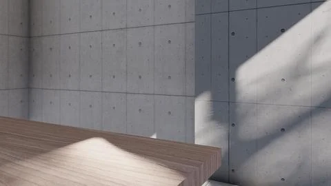 Empty interior room shadow wall space background mock up architecture sunligh Stock-Illustration