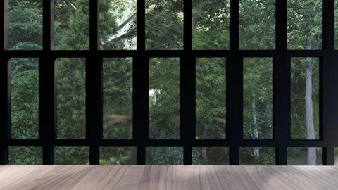 Empty interior room shadow wall space background mock up architecture sunligh Stock-Illustration