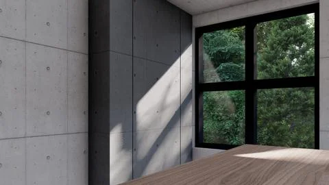 Empty interior room shadow wall space background mock up architecture sunligh 库存插图