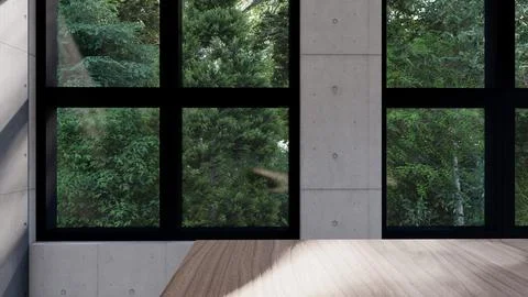 Empty interior room shadow wall space background mock up architecture sunligh Stock-Illustration