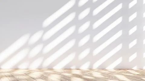 Empty interior room shadow wall space background mock up architecture sunligh Stock Illustration